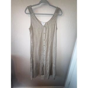 Nicole Miller Dress Womens M White Sleeveless Button Down Boho Chic Resort